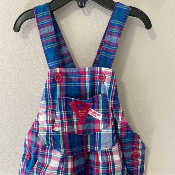 Vintage OshKosh Bgosh tartan blue plaid overalls - Picture 2 of 11